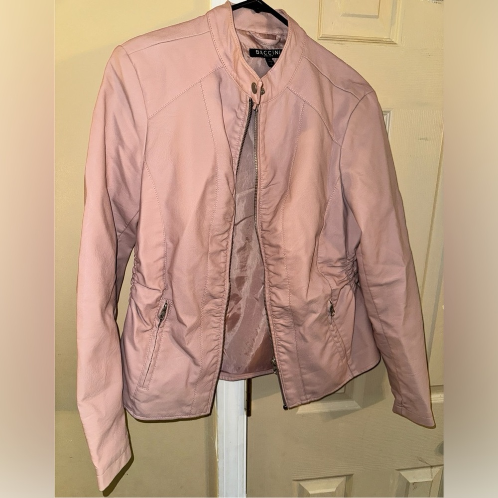 Women's Pink Leather Jacket